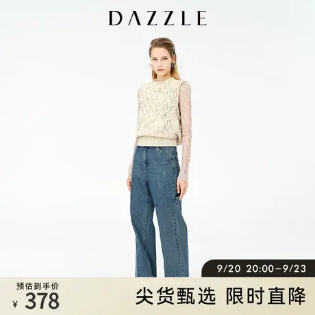 DAZZLE地素奥莱早春季上衣印花皮肤衣长袖打底小衫打底衫内搭女图片