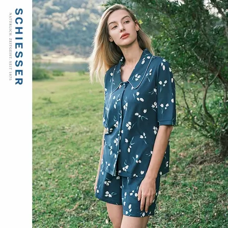 SCHIESSER舒雅女士柔软亲肤棉莫代尔翻领睡衣家居服套装22388图片