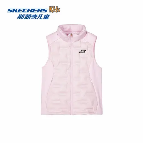Skechers斯凯奇女童保暖羽绒梭织背心冬季儿童舒适甜美时尚马甲图片