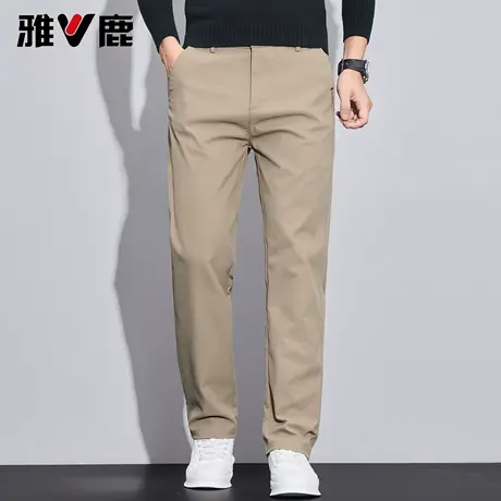 雅鹿休闲裤2025春秋季新款男简约百搭商务休闲裤时尚港风弹力长裤图片
