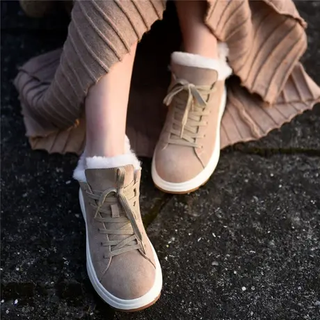 Artmu阿木棉鞋女冬 加绒真皮厚底短靴雪地靴女2022年新款保暖棉靴图片