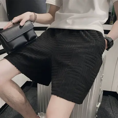 休闲短裤男士夏季条纹直筒学生5五分中裤ins高街潮牌潮流痞帅裤子商品大图