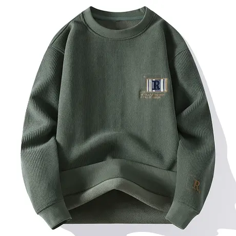 2023新款加绒加厚半高领卫衣男青少年冬季保暖打底衫高中学生冬装图片