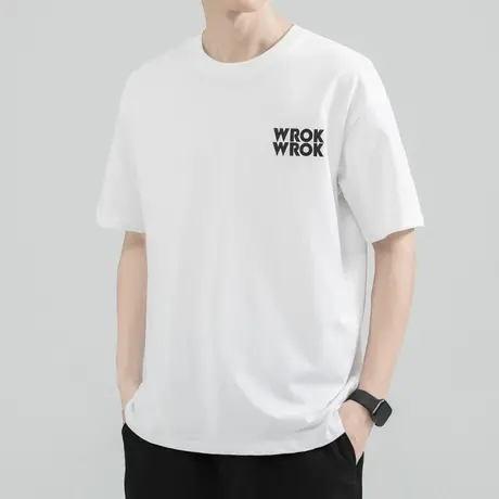 夏季薄款纯棉全棉情侣装男装夏装2023新款男士短袖T恤圆领上衣服图片