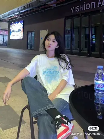 仿棉白色短袖t恤女2023早春新款夏季美式小众设计感大码女装上衣商品大图