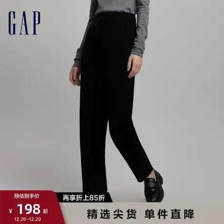 Gap女装秋季款纯色双面针织直筒裤长裤883689时尚运动休闲裤商品大图