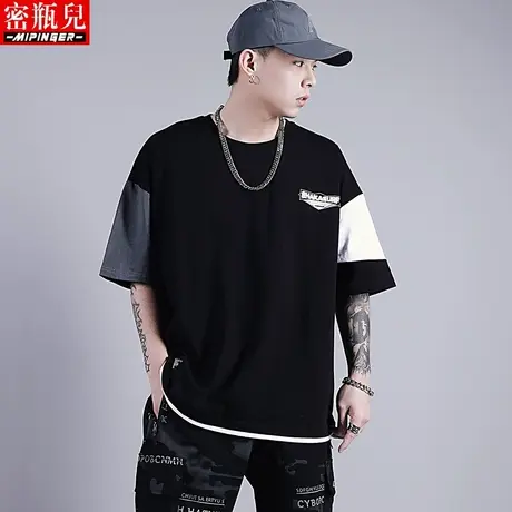 加肥加大短袖男夏季大码胖子潮牌上衣男士青少年半袖t恤男装宽松商品大图