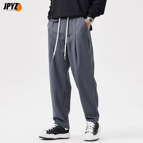 小西裤男九分裤子加绒坠垂感修身小脚休闲长裤男士秋冬直筒西装裤商品大图