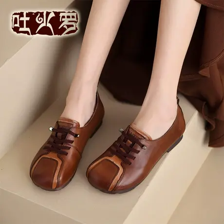 吐火罗新款透气平底鞋妈妈鞋女鞋女护士鞋休闲孕妇单鞋软底软面商品大图