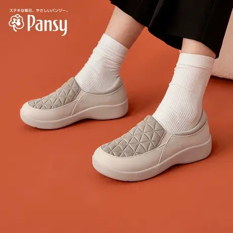 Pansy盼喜一脚蹬女鞋日本休闲百搭厚底防滑鞋轻便舒适加宽春款商品大图