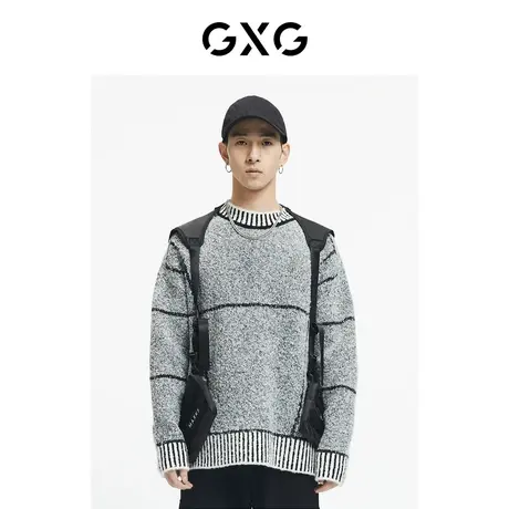 GXG男装 冬季花色时尚潮流休闲青年款低领毛衫GC120004J图片