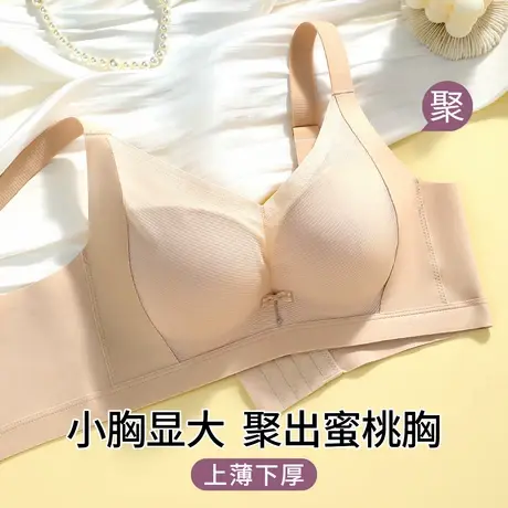 六月玫瑰【小胸专属】无痕调整型聚拢内衣全罩杯防下垂收副乳文胸商品大图