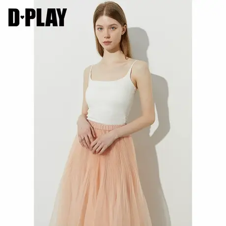 DPLAY【惠品】2025年夏季新款一体式胸垫白色吊带背心女内衣上衣图片