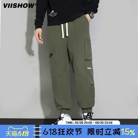 VIISHOW工装裤子男宽松束脚休闲运动裤宽松直筒垂感阔腿运动卫裤商品大图