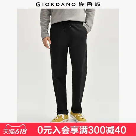 佐丹奴裤子男弹力棉梭织直筒男裤不对称破骨松紧腰休闲裤01114674商品大图