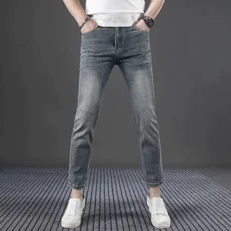 男士九分牛仔裤弹力修身小脚男2025新款高端潮牌欧货夏季薄款裤子商品大图