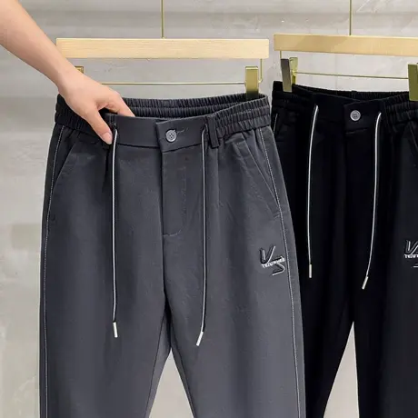 九分裤男春秋季明线设计宽松百搭裤子潮牌束脚休闲裤直筒运动长裤商品大图