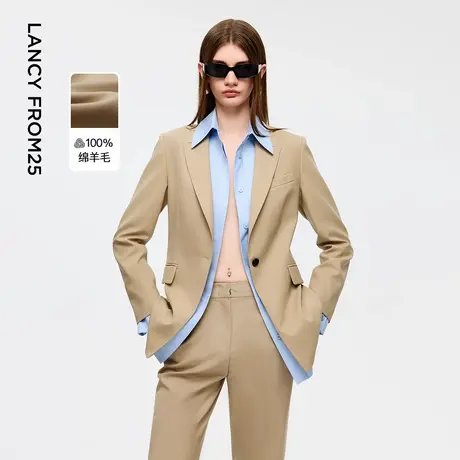 【朗姿Basic衣橱】纯羊毛职业商务西装外套秋新款气质西服高级感图片
