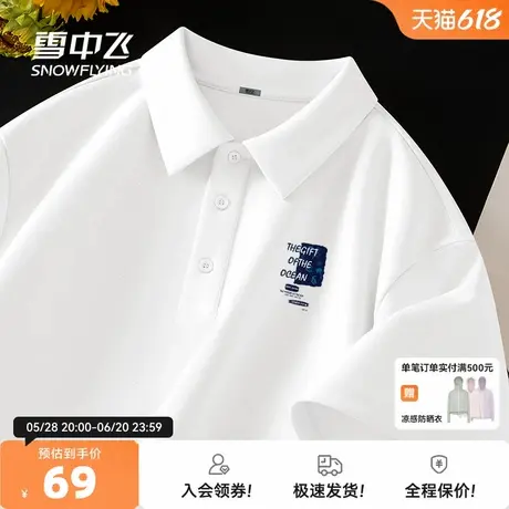 雪中飞速干t恤男夏季薄款2025年新款polo衫上衣男士爸爸装短袖PC商品大图