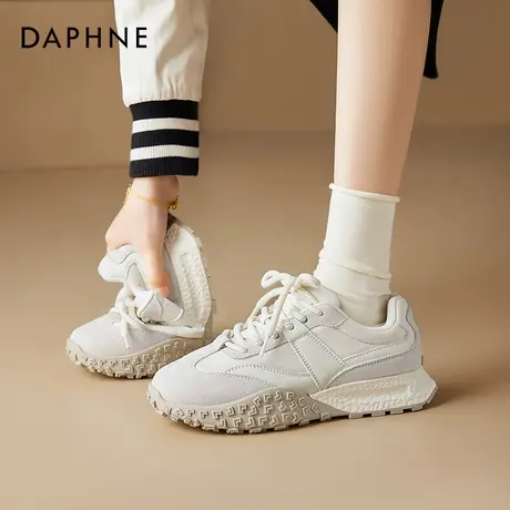 达芙妮厚底德训鞋女2025新款软底女鞋子百搭小白鞋增高休闲运动鞋商品大图