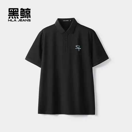 海澜之家旗下黑鲸基础款短袖polo衫男2025年夏季套头衫图片
