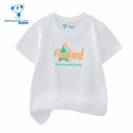 XD真维斯男童短袖纯棉透气T恤 夏季款圆领潮流印花合身短袖商品大图