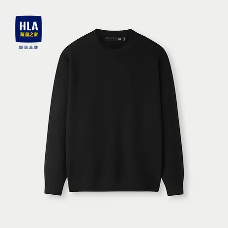 HLA/海澜之家轻商务时尚系列长袖针织衫25秋新圆领满身提花毛衣男商品大图