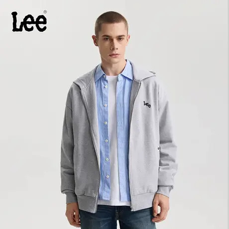 Lee商场同款25秋冬新品舒适版连帽拉链小刺绣Logo男卫衣外套休闲图片