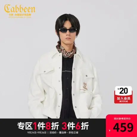 卡宾男装字母刺绣夹克秋秋款潮流宽松外套街头时尚W商品大图