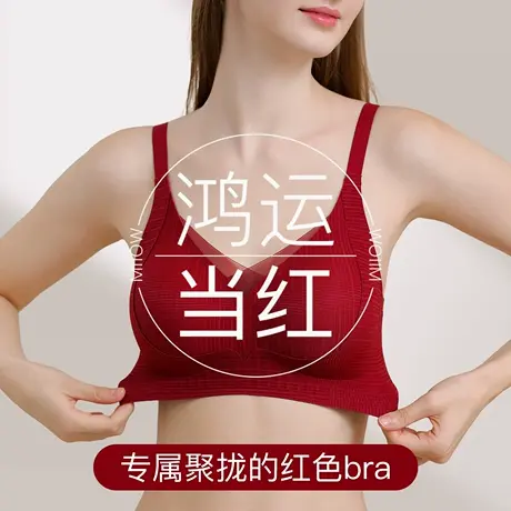 猫人红色内衣内裤女本命年蛇年2025新款内裤结婚新娘小胸聚拢文胸商品大图