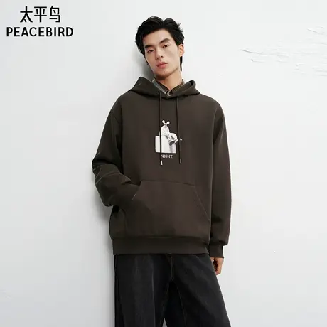 【商场同款】太平鸟男装 潮流美式套头连帽宽松卫衣男B2CRF4131商品大图