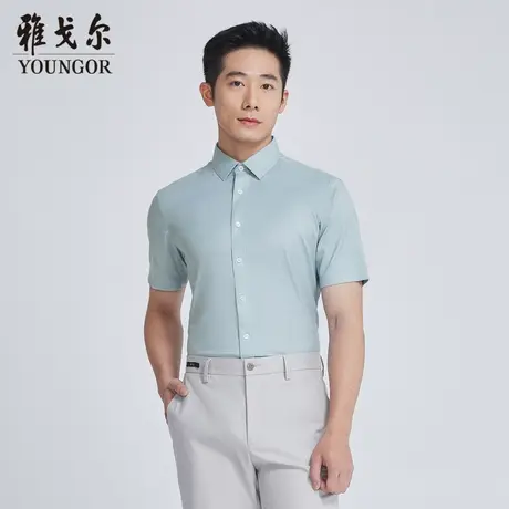 雅戈尔奥莱 商场同款男士短袖衬衫新款官方正品商务休闲短袖衬衫商品大图