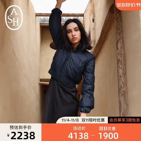 ASH女装冬季新款立领休闲百搭上衣修身棉服短款收腰羽绒外套商品大图
