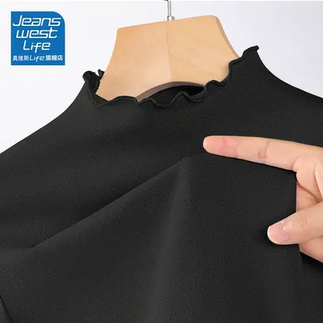 真维斯LIFE冬季打底衫女2023新款德绒长袖t恤今年流行内搭上衣潮商品大图