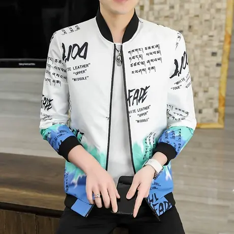 男士夹克潮上衣春秋装薄款男装立领外穿秋衣韩版外套秋季帅气卫衣商品大图