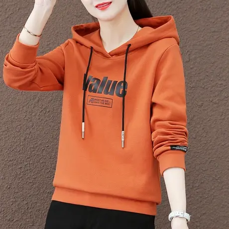 连帽卫衣女秋冬2023年新款时尚休闲连帽运动服上衣棉质长袖外套潮商品大图