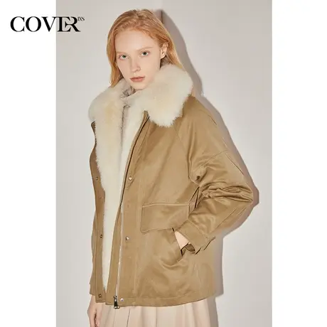 COVER冬季柔软狐狸毛领可脱卸内胆尼克服商品大图