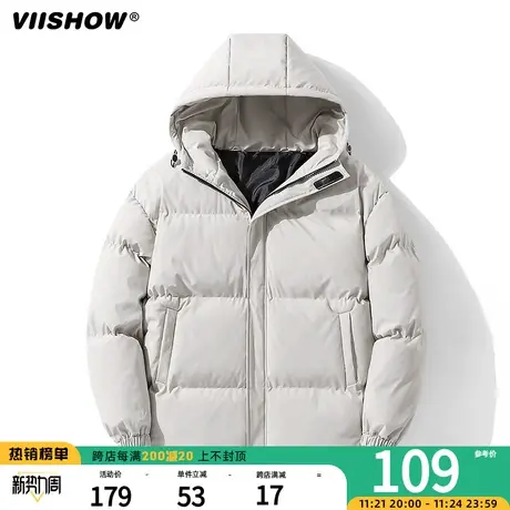 VIISHOW连帽棉服男冬季新款潮牌宽松羽绒棉衣保暖加厚面包服外套商品大图