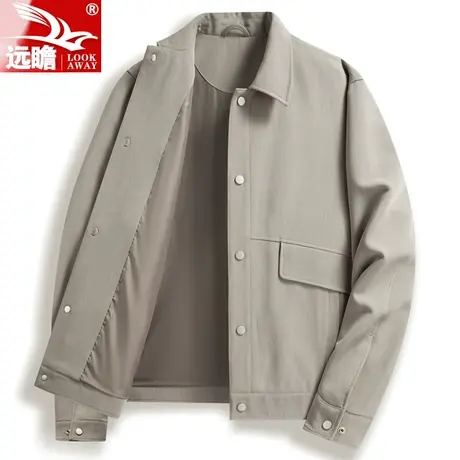 春秋季男士夹克衫2023新款简约百搭短款休闲上衣翻领工装外套男款商品大图