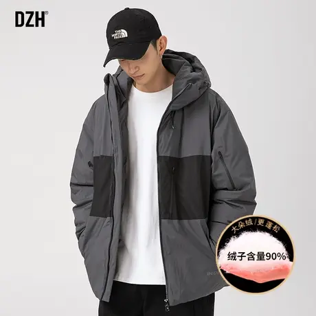 男士拼接工装羽绒服男冬季加厚潮牌休闲冲锋衣外套男款2024年新款图片