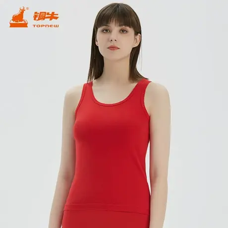 铜牛精梳罗纹女红背心 纯棉女士本命年红内衣女秋冬打底VB078图片