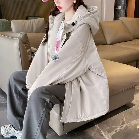 唐狮派克服棉衣女士冬款新韩版百搭小个子连帽工装棉服外套青少年图片