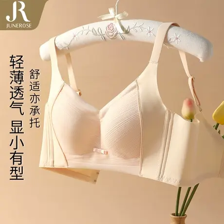 六月玫瑰收副乳调整型薄款聚拢无钢圈内衣文胸大胸显小2023新款图片