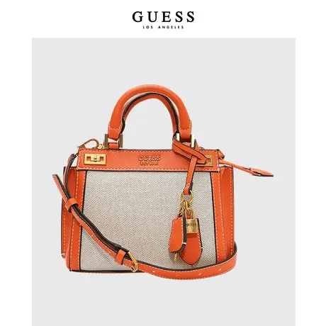 【38上新季】GUESS女士拼接欧美法式字母LOGO锁扣小挂件斜挎包商品大图