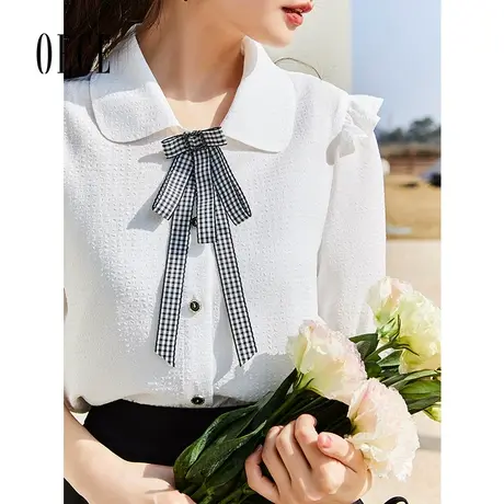 Oece气质雪纺衫春夏装新款女装文艺减龄衬衫女士设计感上衣图片