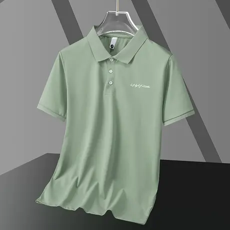 翻领polo衫短袖t恤男装2023新款夏季冰丝凉感有领上衣服商务休闲商品大图