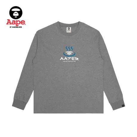 Aape旗舰店男装秋冬猿颜字母印花日式图案潮流长袖T恤1219XAJ图片