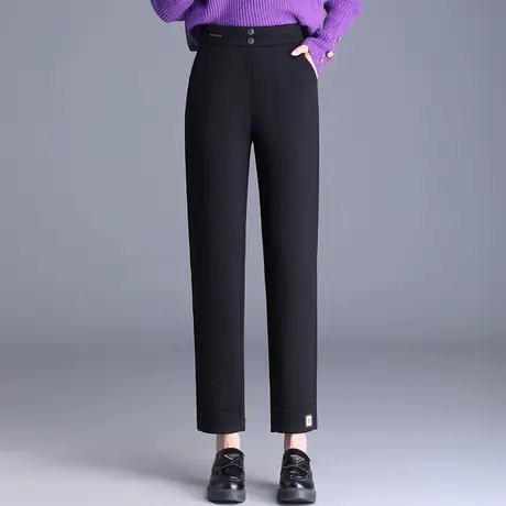 时尚韩版直筒裤女秋冬2023新款高腰显瘦通勤西装裤遮胯休闲裤子潮商品大图