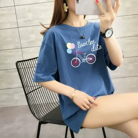 2023新款宽松纯棉休闲短袖T恤女装夏季韩版网红大码学生上衣ins潮图片