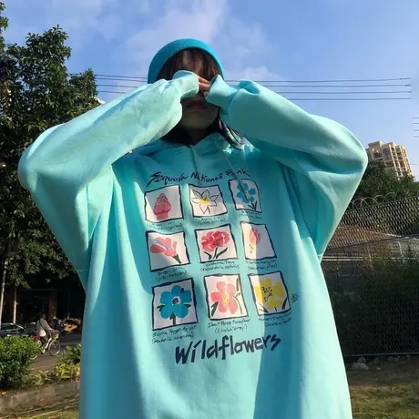 美式卫衣女2021宽松韩版潮ins上衣bf慵懒风春秋薄款oversize外套图片